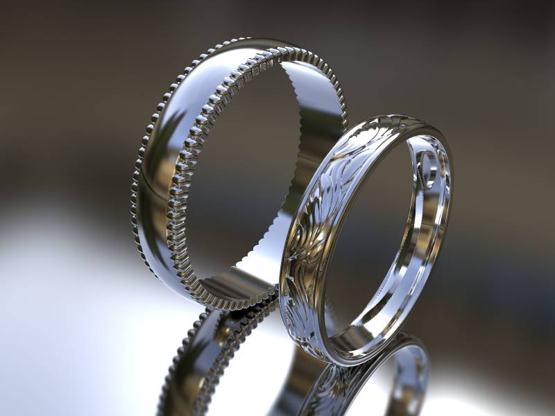 Art Deco Ehering Set, Set Aus Sterlingsilber, Für Sie Und Ihn, Ring Stapelbar, Zierlich von LaVieRoyale