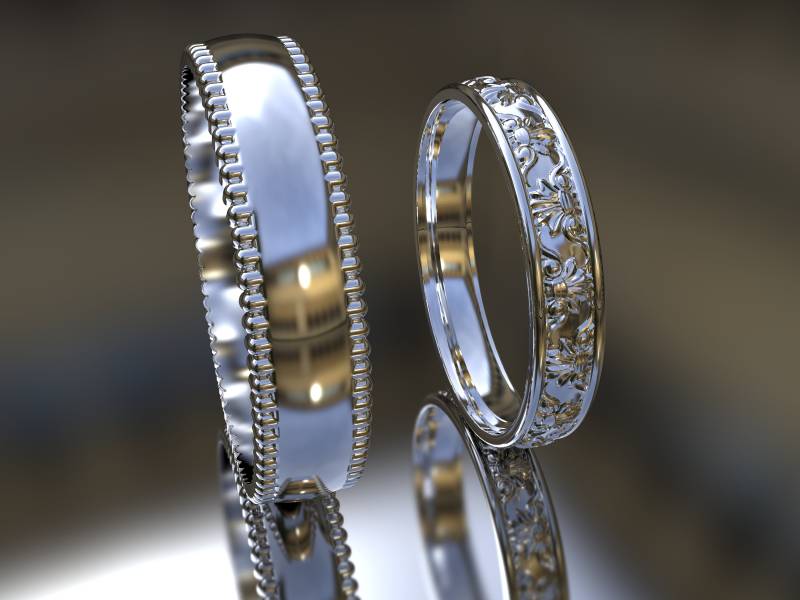 Art Deco Ehering Set, Set Aus Sterlingsilber, Für Sie Und Ihn, Ring Stapelbar, Zierlich von LaVieRoyale