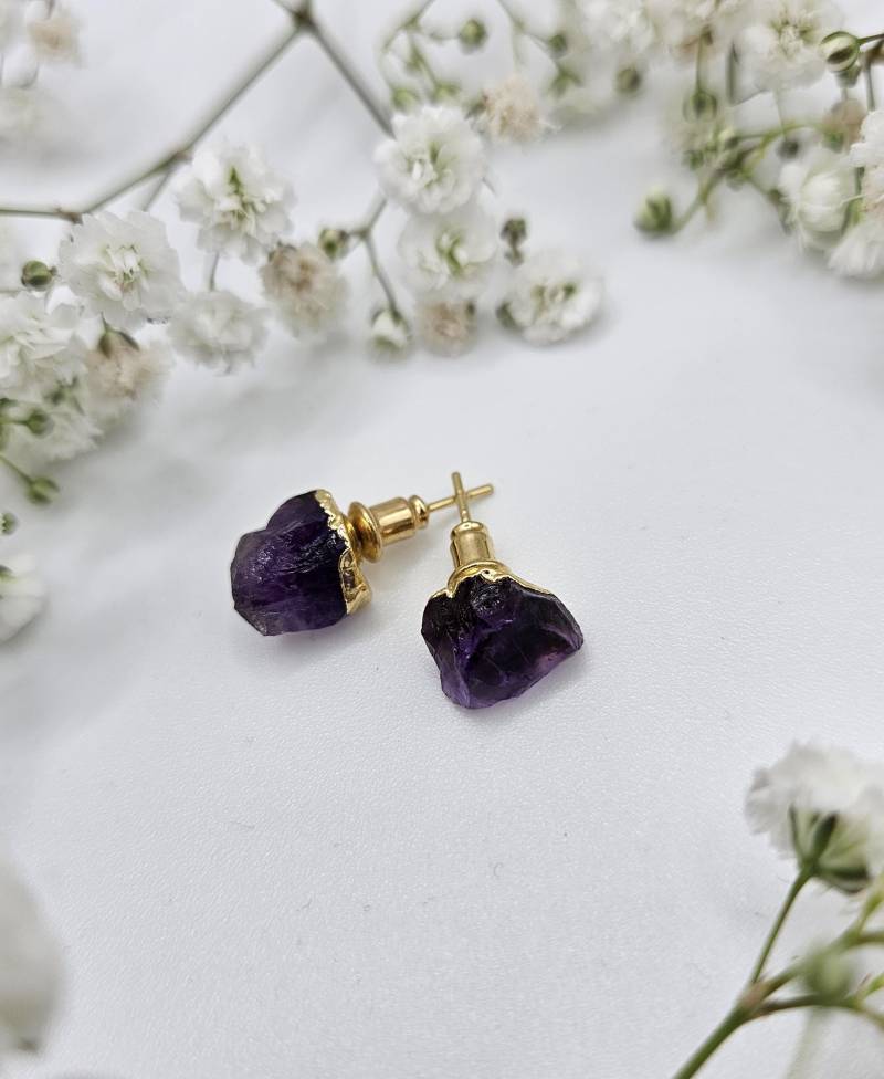 Ohrstecker Mit Heilsteinen - Amethyst, Peridot, Citrin, Mondstein, Aquamarin 925 Sterling Silber, Vergoldet, Spiritueller Schmuck Ohrstecker Mit Heilsteinen - Amethyst, Peridot, Citrin, Mondstein, Aquamarin 925 Sterling Silber, Vergoldet, Spiritueller Schmuck von LaWitchery