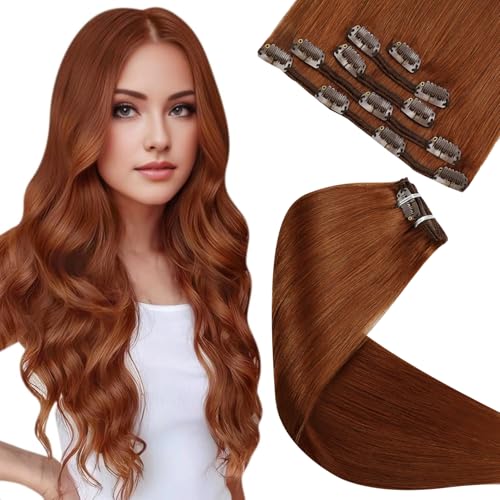 LaaVoo Clip in Extensions Echthaar Rot Extensions Clips Echthaar Braunrot Clips in Extensions Menschenhaar für Frauen 5PCS 45cm 70g #33 LaaVoo Clip in Extensions Echthaar Rot Extensions Clips Echthaar Braunrot Clips in Extensions Menschenhaar für Frauen 5PCS 45cm 70g #33 von LaaVoo