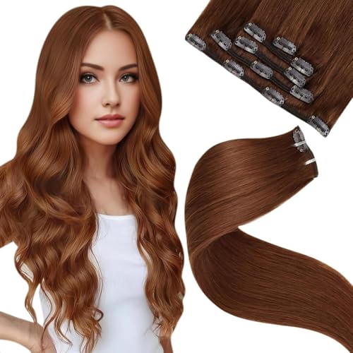 LaaVoo Clip in Extensions Echthaar Rot Extensions Clips Echthaar Braunrot Clips in Extensions Remy Menschenhaar für Frauen 5PCS 40cm 70g #33 LaaVoo Clip in Extensions Echthaar Rot Extensions Clips Echthaar Braunrot Clips in Extensions Remy Menschenhaar für Frauen 5PCS 40cm 70g #33 von LaaVoo