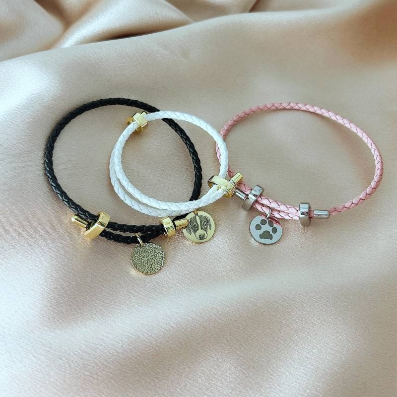 Personalisierte Haustier-Porträt-Armband Graviertes Haustier-Armband Mit Nasenabdruck /Pfotenabdruck Haustier-Gedenkschmuck von LaasioDE