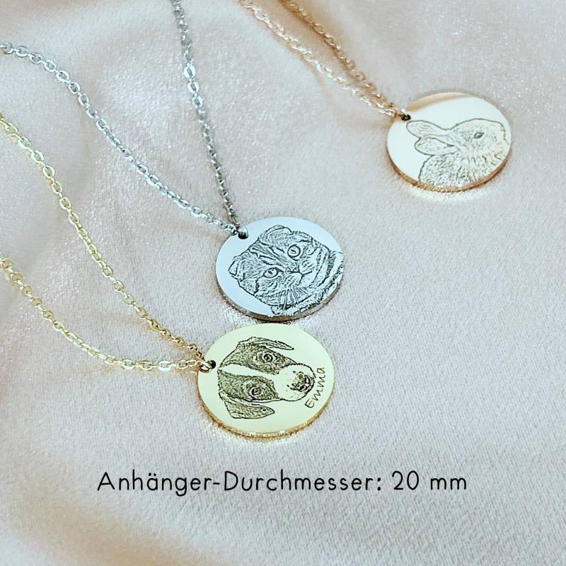 Personalisiertes Haustier-Porträt-Halskette Haustier Gravierte Halskette Haustier-Gedenkschmuck Geschenk von LaasioDE