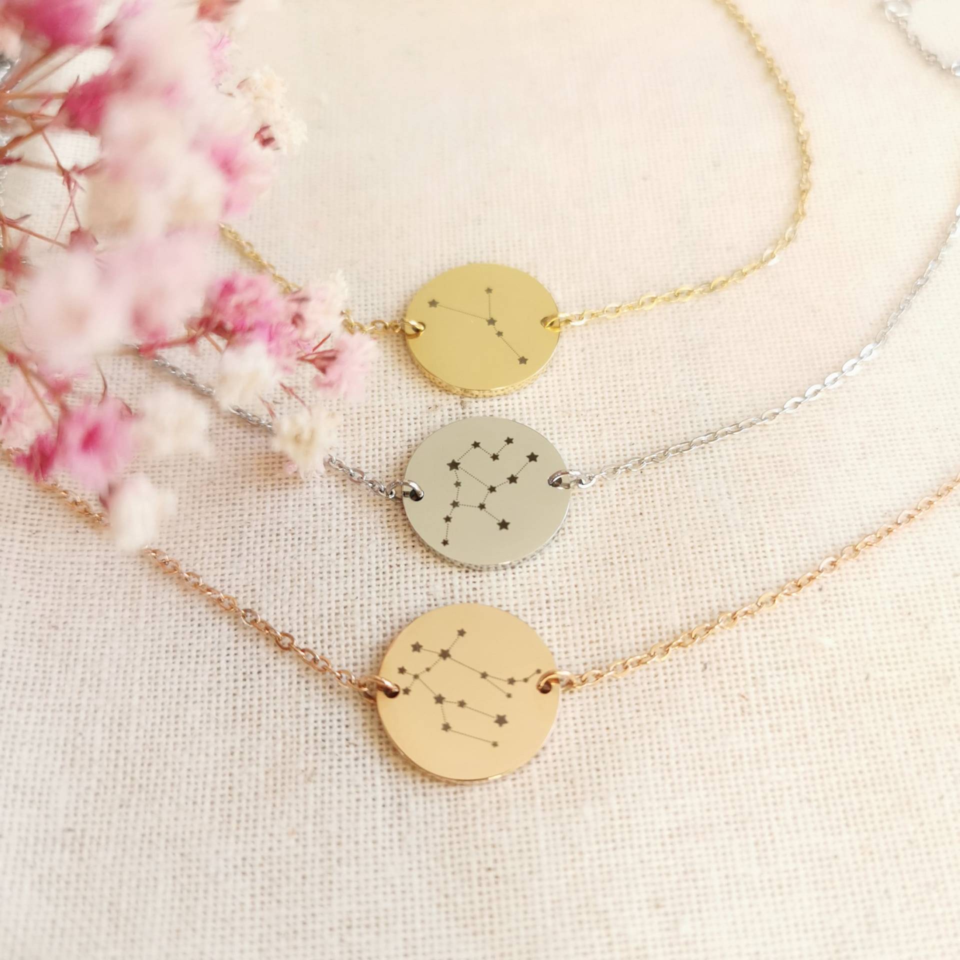 Sternzeichen Armband , Mit Sternzeichengravur, Konstellation Armband, Personalisierte in Silber, Gold Und Rosegold von LaasioDE