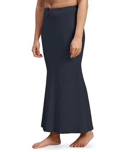Laavaan Damen-Saree aus Baumwoll-Mischgewebe, Fischschnitt, Shapewear, Petticoat, Rock, Komfortkleidung, Oxford-Blau, M von Laavaan
