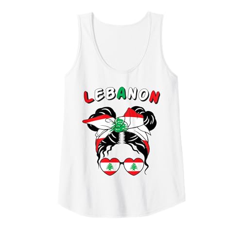 Damen Labanon-Mädchen, Labanesisches Mädchen, Mädchen mit der patriotischen Flagge von Labanese Tank Top von Labanese Flag Gifts for Labanon Girl Labanon Women