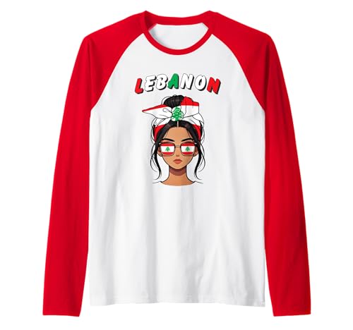 Labanon-Mädchen, Labanesisches Mädchen, Mädchen mit der patriotischen Flagge von Labanese Raglan von Labanese Flag Gifts for Labanon Girl Labanon Women