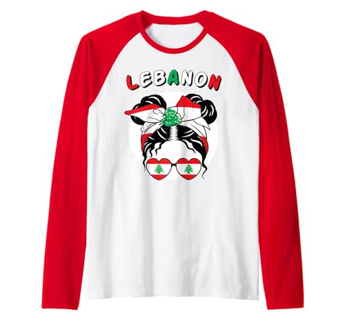 Labanon-Mädchen, Labanesisches Mädchen, Mädchen mit der patriotischen Flagge von Labanese Raglan von Labanese Flag Gifts for Labanon Girl Labanon Women