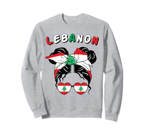 Labanon-Mädchen, Labanesisches Mädchen, Mädchen mit der patriotischen Flagge von Labanese Sweatshirt von Labanese Flag Gifts for Labanon Girl Labanon Women