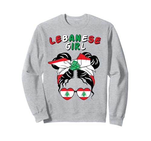 Labanon-Mädchen, Labanesisches Mädchen, Mädchen mit der patriotischen Flagge von Labanese Sweatshirt von Labanese Flag Gifts for Labanon Girl Labanon Women