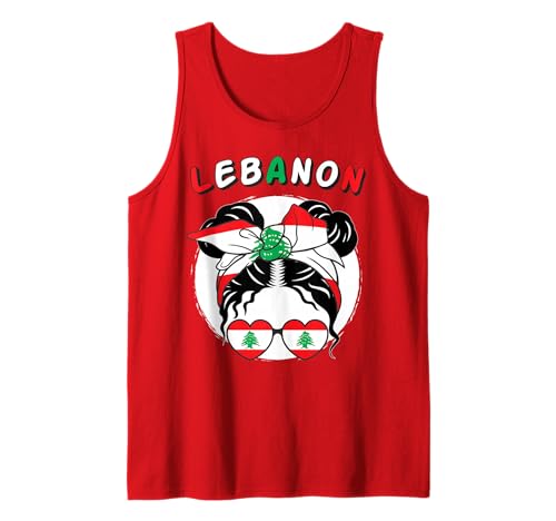 Labanon-Mädchen, Labanesisches Mädchen, Mädchen mit der patriotischen Flagge von Labanese Tank Top von Labanese Flag Gifts for Labanon Girl Labanon Women