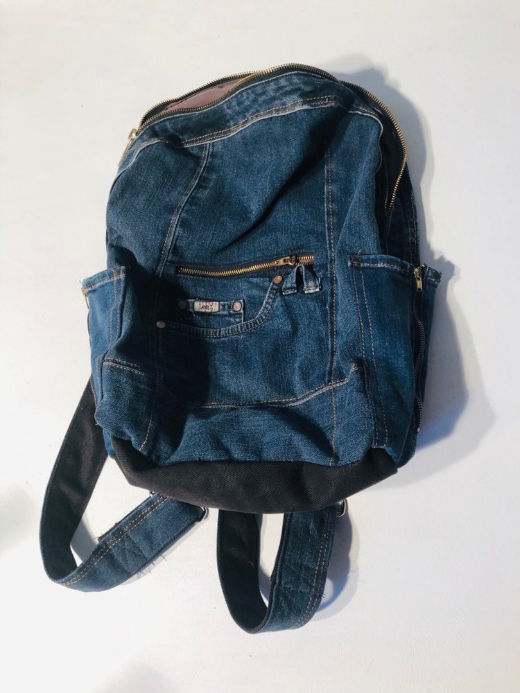 Jean Rucksack, Recycelter Rucksack Für Frauen, Geschenke Sie, Schulanfang, Personalisierte Tasche, Einzigartige Tasche von LabaraqueAMS