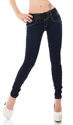 Trendstylez Damen Slim Fit Stretch Skinny Röhren Jeans Dark Blue J1769 Größe 38 von Label by Trendstylez