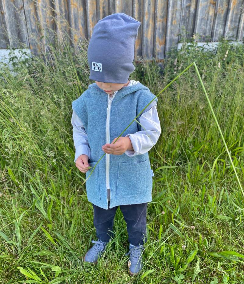 Walk Weste in Antik Mint Mit Jersey Gefüttert 62/68 - 122/128 Für Kleinkinder Und Kinder Kinderweste Wollweste Jackenersatz Zipfelkapuze von Label1912