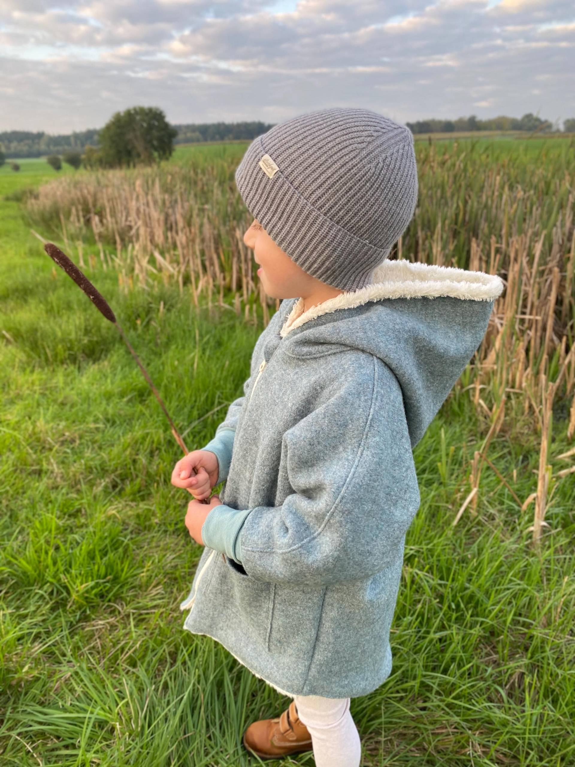 Wollwalk Oversize Jacke Walkmantel 74/80 -122/128 - Kinder Walkjacke in Antik Mint- Übergangs Winter Sofort Kauf von Label1912