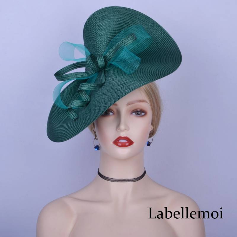 Neu Großer Smaragdgrüner Fascinator Untertasse Hatinator Kirchenhut Kentucky Derby Hut Ascot Königlicher Hochzeitshut Tea Party Mutter Der Braut von LabellemoiDesign
