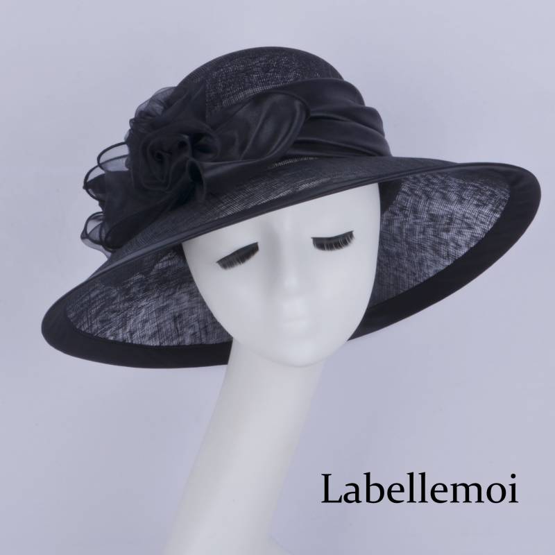 Neu Schwarzer Kirchenhut Frauen Abendkleid Hut Kentucky Derby Asoct Sinamay Königliche Hochzeit Mutter Der Braut von LabellemoiDesign