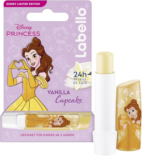 Labello Vanilla Cupcake Limited Disney Princess Edition, duftender Lippenpflegestift mit süßem Vanillearoma, pflegender Lippenbalsam für Kinder ab 3 Jahren (4,8 g) von Labello