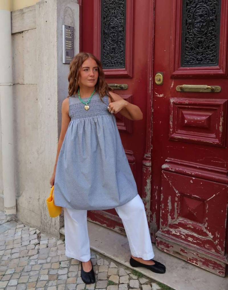 Labelrail x Rebecca Olivia - Mini-Hängerkleid in Schwarz mit Vichy-Karo von Labelrail