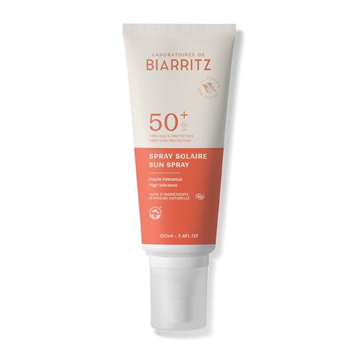 Laboratoires de Biarritz - Sonnenspray LSF50+ - Bio-zertifiziert - Gesicht und Körper - Für Babys, Kinder und Erwachsene - Leichte Fluid-Textur - 100ml - Made in France von Laboratoires de Biarritz