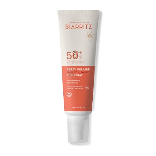 Laboratoires de Biarritz - Sonnnenspray LSF50+ - Bio-zertifiziert - Gesicht und Körper - Für Babys, Kinder und Erwachsene - Familienformat 150ml - Made in France von Laboratoires de Biarritz
