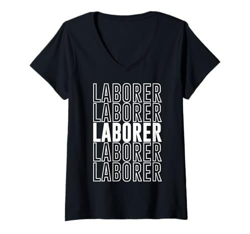 Damen Arbeiter T-Shirt mit V-Ausschnitt von Laborer Apparel