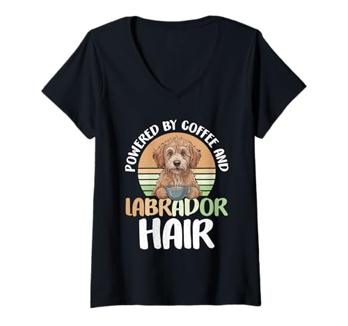 Damen Labradoodle-Hund T-Shirt mit V-Ausschnitt Damen Labradoodle-Hund T-Shirt mit V-Ausschnitt von Labradoodle Gifts for Men and Women