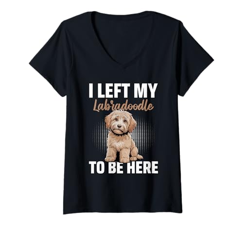 Damen Labradoodle-Hund T-Shirt mit V-Ausschnitt von Labradoodle Gifts for Men and Women