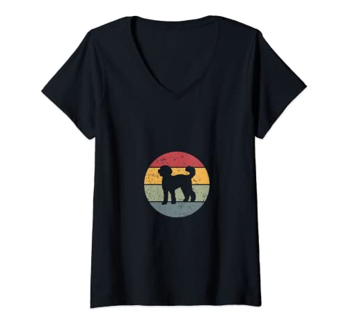 Damen Labradoodle Vintage T-Shirt mit V-Ausschnitt Damen Labradoodle Vintage T-Shirt mit V-Ausschnitt von Labradoodle Vintage