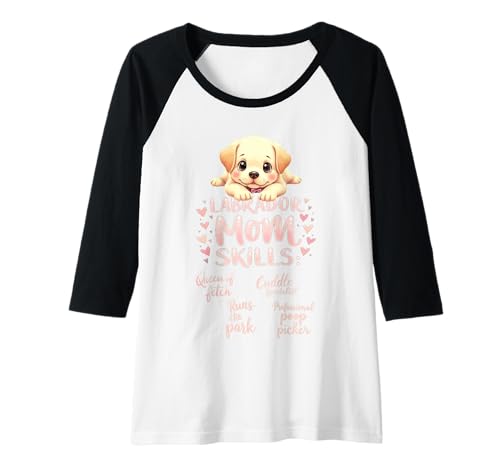 Damen Lustiges Labrador-Zitat "Mom Dog Lab Mama" Raglan Damen Lustiges Labrador-Zitat "Mom Dog Lab Mama" Raglan von Labrador Fun Designs