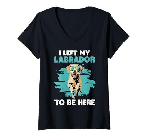 Damen Labrador-Hund T-Shirt mit V-Ausschnitt Damen Labrador-Hund T-Shirt mit V-Ausschnitt von Labrador Gifts for Men and Women