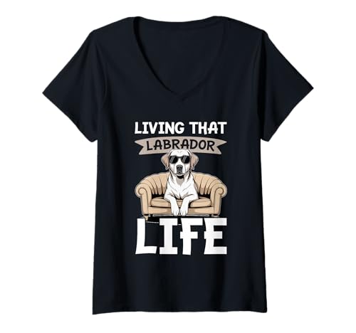 Damen Labrador-Hund T-Shirt mit V-Ausschnitt Damen Labrador-Hund T-Shirt mit V-Ausschnitt von Labrador Gifts for Men and Women