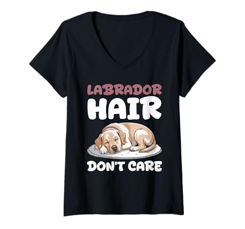 Damen Labrador-Hund T-Shirt mit V-Ausschnitt von Labrador Gifts for Men and Women