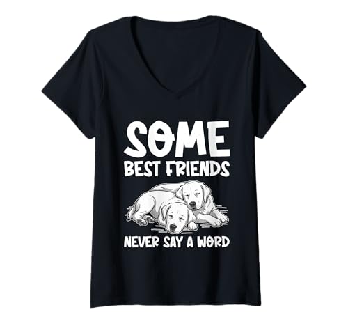 Damen Labrador-Hund T-Shirt mit V-Ausschnitt von Labrador Gifts for Men and Women