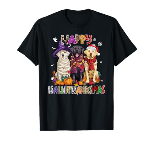Labrador Dogs Christmas Happy Hallothankmas Xmas Herren Damen T-Shirt Labrador Dogs Christmas Happy Hallothankmas Xmas Herren Damen T-Shirt von Labrador Happy Hallothankmas Christmas Dog