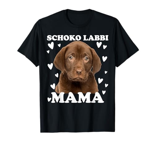 Schoko Labbi Mama Welpe Mom zum Muttertag Mutter Hundemama T-Shirt von Labrador Retriever Labbi Lab Geschenke by DIMMERCH