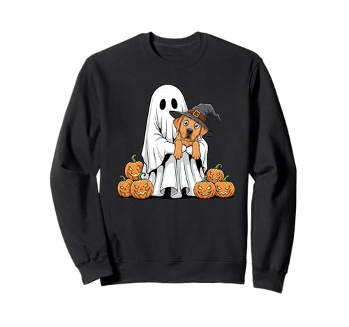Ghost Labrador Retriever Kürbis Halloween Kinder Herren Damen Sweatshirt von Labrador Retriever Cute Halloween Outfits Boy Girl