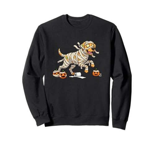 Labrador Retriever Mumie Kürbis Halloween Kinder Herren Damen Sweatshirt von Labrador Retriever Cute Halloween Outfits Boy Girl