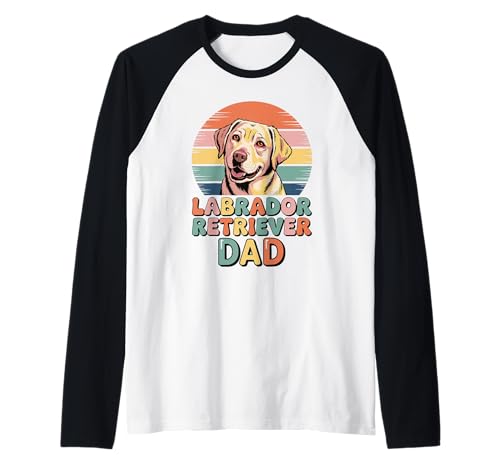 Herren Retro Labrador Retriever Dad Lab Raglan Herren Retro Labrador Retriever Dad Lab Raglan von Labrador Retriever Dog Lover Gifts