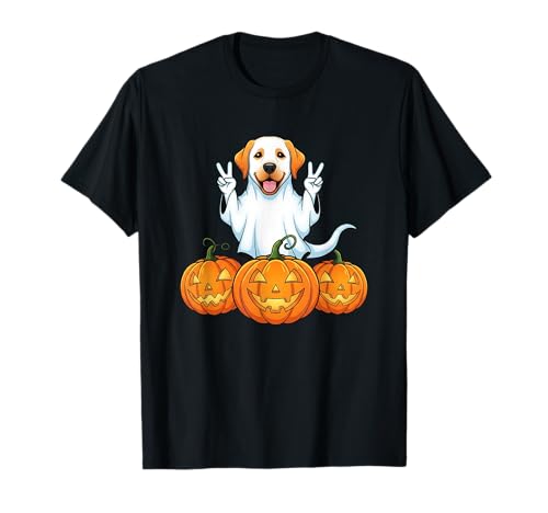 Labrador Retriever Ghost Pumpkin Boo Halloween Herren Damen T-Shirt von Labrador Retriever Halloween Ghost Pumpkin Outfits