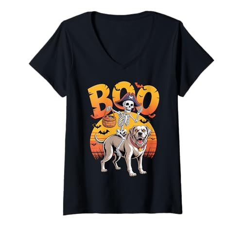 Damen Gruseliges Labor Kostüm auf Boo Labrador Retriever Halloween T-Shirt mit V-Ausschnitt Damen Gruseliges Labor Kostüm auf Boo Labrador Retriever Halloween T-Shirt mit V-Ausschnitt von Labrador Retriever Halloween kids, women, men