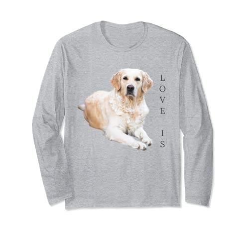 Weißes Labrador Retriever Shirt Gelbes Liebeslabor Mama Hund Langarmshirt von Labrador Retriever Hemden und Geschenke