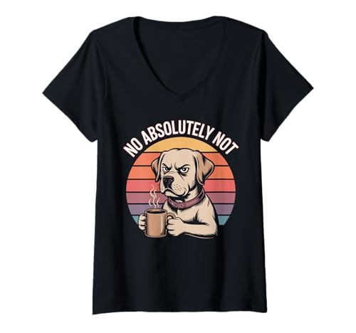 Damen Lustiger Labrador Retriever Kaffee Grumpy Labrador T-Shirt mit V-Ausschnitt Damen Lustiger Labrador Retriever Kaffee Grumpy Labrador T-Shirt mit V-Ausschnitt von Labrador Retriever Lover Gifts & Tees