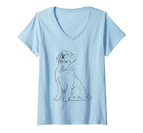 Damen Majestätische Labrador-Illustration für Hunde-Enthusiasten T-Shirt mit V-Ausschnitt Damen Majestätische Labrador-Illustration für Hunde-Enthusiasten T-Shirt mit V-Ausschnitt von Labrador Retriever Lovers Canine Admirers Design