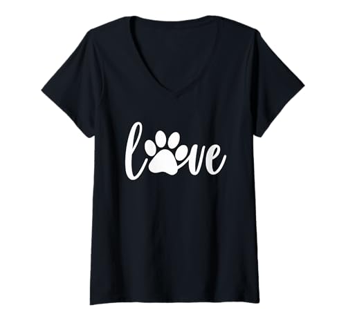 Damen Dog Love Womens T-Shirt mit V-Ausschnitt von Labs of Love