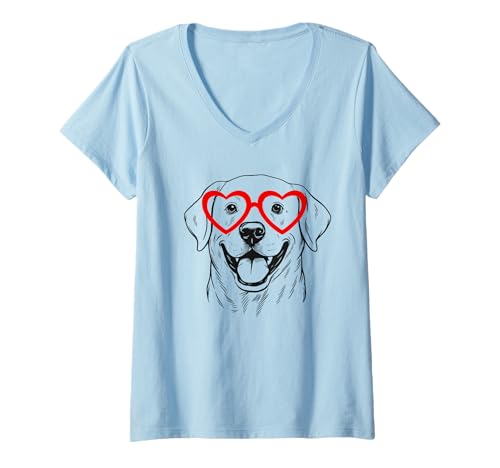 Damen Labrador Love Dog Womens T-Shirt mit V-Ausschnitt von Labs of Love