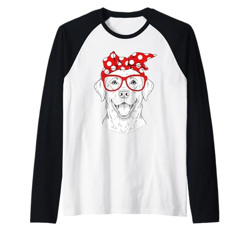 Funny Labrador Glasses Girl Women Dog Owner Raglan Funny Labrador Glasses Girl Women Dog Owner Raglan von Labs of Love