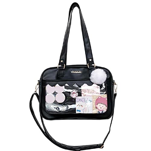 Ita Bag Schultertaschen Damen Pu Harajuku Japanische Transparent Jk Große Kapazität Mädchen Tote Crossbody Transparent Ita Tasche Harajuku Tasche Groß von Labstandard