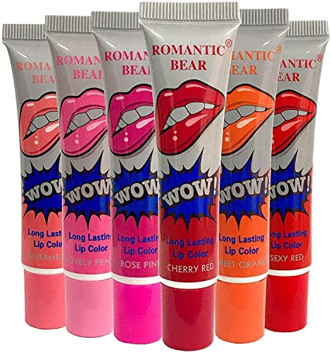 Magic Lipgloss Set 6 Farben Peel Coloured Lip Gloss Wasserdicht Langlebig Matt Sexy Farbe Lippenstift Gloss für Frauen Mädchen Geschenk Leicht Abziehbare Flüssige Lippenstifte von Labstandard