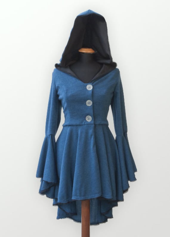 Handgemachte Goth Fairy Traum Mantel I, Alternative Verschleiß, Petroleumblau Handgemachte Goth Fairy Traum Mantel I, Alternative Verschleiß, Petroleumblau von LabyrinthofTir